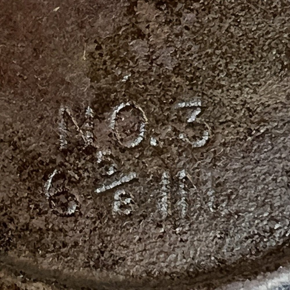 Vintage No 3 Cast Iron Skillet Stove Range With Smoke Ring 6 5/8 Inch BSR ? - Picture 9 of 11